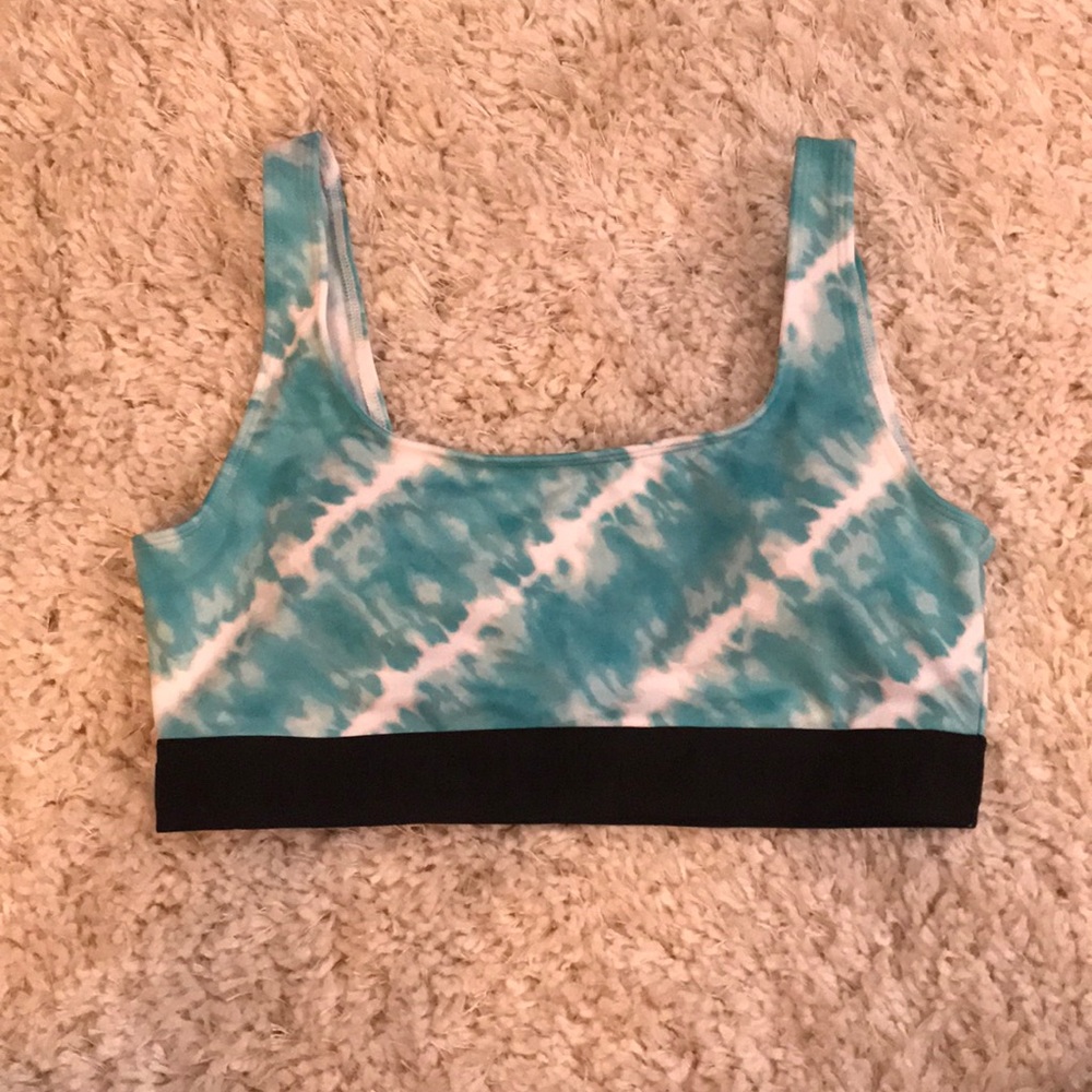 Blue tie-dye Sports Bra